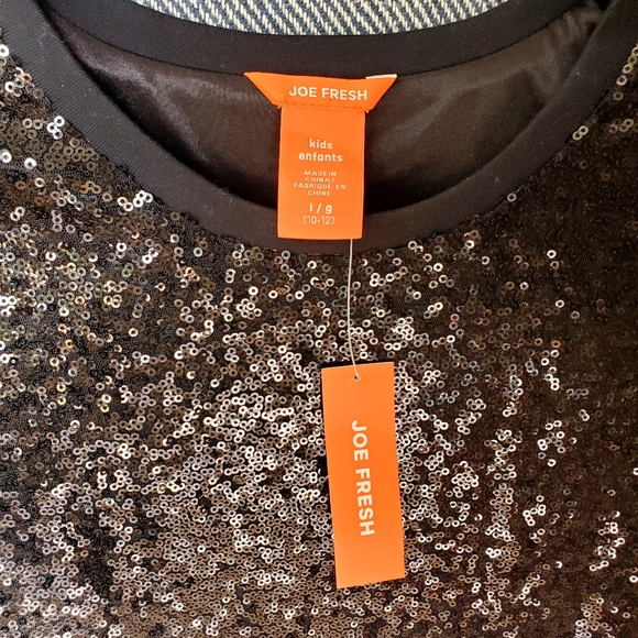 Black Party Dress! Joe Fresh - Size L -  Sequin Shift Mini Dress - BNWT - Picture 3 of 10